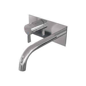 Brauer Edition Inbouw Wastafelkraan met Gebogen Uitloop & Afdekplaat - Model E2 - Chrome