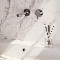 Brauer Brauer Chrome Edition Inbouw Wastafelmengkraan met Rechte Uitloop & Rozetten - Model B1 - Hendel Rechts - Chroom