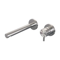 Brauer Brauer Brushed Edition Inbouw Wastafelmengkraan met Rechte Uitloop & Rozetten - Model B1 - Hendel Rechts - PVD - Geborsteld RVS