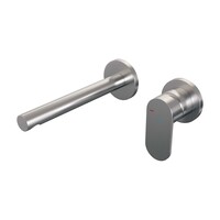 Brauer Brauer Brushed Edition Inbouw Wastafelmengkraan met Rechte Uitloop & Rozetten - Model C1 - Hendel Rechts - PVD - Geborsteld RVS