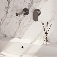 Brauer Brauer Brushed Edition Inbouw Wastafelmengkraan met Rechte Uitloop & Rozetten - Model C1 - Hendel Rechts - PVD - Geborsteld RVS