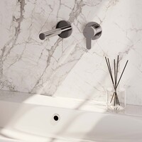 Brauer Brauer Chrome Edition Inbouw Wastafelmengkraan met Rechte Uitloop & Rozetten - Model D1 - Hendel Rechts - Chroom