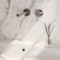 Brauer Brauer Chrome Edition Inbouw Wastafelmengkraan met Rechte Uitloop & Rozetten - Model E1 - Hendel Rechts - Chroom