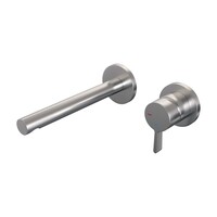 Brauer Brauer Brushed Edition Inbouw Wastafelmengkraan met Rechte Uitloop & Rozetten - Model E1 - Hendel Rechts - PVD - Geborsteld RVS