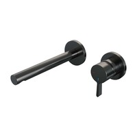 Brauer Brauer Gunmetal Edition Inbouw Wastafelmengkraan met Rechte Uitloop & Rozetten - Model E1 - Hendel Rechts - PVD - Geborsteld Gunmetal