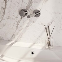 Brauer Brauer Chrome Edition Inbouw Wastafelmengkraan met Rechte Uitloop & Rozetten - Model B2 - Hendel Links - Chroom