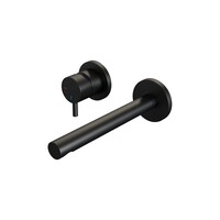 Brauer Brauer Black Edition Inbouw Wastafelmengkraan met Rechte Uitloop & Rozetten - Model B2 - Hendel Links - Mat Zwart