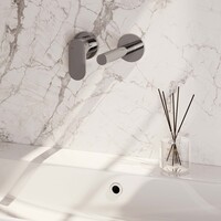 Brauer Brauer Chrome Edition Inbouw Wastafelmengkraan met Rechte Uitloop & Rozetten - Model C2 - Hendel Links - Chroom
