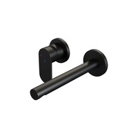 Brauer Brauer Black Edition Inbouw Wastafelmengkraan met Rechte Uitloop & Rozetten - Model C2 - Hendel Links - Mat Zwart
