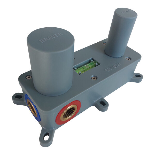 Brauer Brauer Brushed Edition Inbouw Wastafelmengkraan met Rechte Uitloop & Rozetten - Model C2 - Hendel Links - PVD - Geborsteld RVS