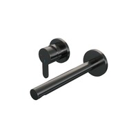 Brauer Brauer Gunmetal Edition Inbouw Wastafelmengkraan met Rechte Uitloop & Rozetten - Model D2 - Hendel Links - PVD - Geborsteld Gunmetal