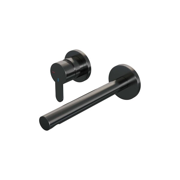 Brauer Brauer Gunmetal Edition Inbouw Wastafelmengkraan met Rechte Uitloop & Rozetten - Model D2 - Hendel Links - PVD - Geborsteld Gunmetal