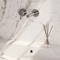 Brauer Brauer Chrome Edition Inbouw Wastafelmengkraan met Rechte Uitloop & Rozetten - Model E2 - Hendel Links - Chroom
