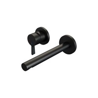 Brauer Brauer Black Edition Inbouw Wastafelmengkraan met Rechte Uitloop & Rozetten - Model E2 - Hendel Links - Mat Zwart