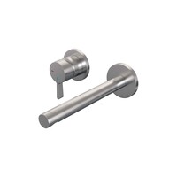 Brauer Brauer Brushed Edition Inbouw Wastafelmengkraan met Rechte Uitloop & Rozetten - Model E2 - Hendel Links - PVD - Geborsteld RVS