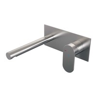 Brauer Brauer Brushed Edition Inbouw Wastafelmengkraan met Rechte Uitloop & Afdekplaat - Model C1 - Hendel Rechts - PVD - Geborsteld RVS