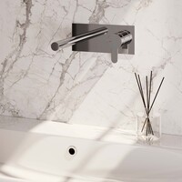 Brauer Brauer Chrome Edition Inbouw Wastafelmengkraan met Rechte Uitloop & Afdekplaat - Model D1 - Hendel Rechts - Chroom