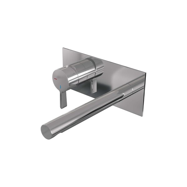 Brauer Brauer Chrome Edition Inbouw Wastafelmengkraan met Rechte Uitloop & Afdekplaat - Model E2 - Hendel Links - Chroom