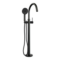 Brauer Brauer Black Edition Vrijstaande Badkraan met 3-Standen Handdouche & Doucheslang - Set 2 - Hendel - Mat Zwart