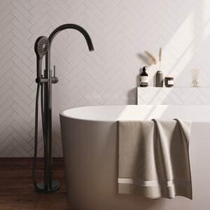 Brauer Edition Vrijstaande Badkraan Set - Geborsteld Gunmetal