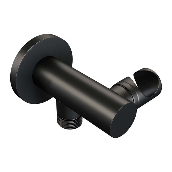 Brauer Brauer Black Edition Thermostatische Inbouw Badkraan met Omstel, Uitloop, Drukknoppen, Wandhouder met Wateruitlaat, 3-Standen Handdouche & Doucheslang - Set 4 - Draaiknoppen - Mat Zwart