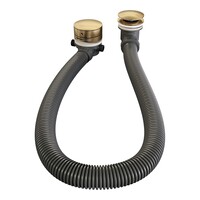 Brauer Brauer Gold Edition Thermostatische Inbouw Badkraan met Omstel, Badvulcombinatie, Stopkranen, Wandhouder met Wateruitlaat, Staafhanddouche & Doucheslang - Set 1 - Draaiknoppen - PVD - Geborsteld Goud