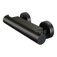 Brauer Brauer Black Edition Doucheset: Thermostatische Opbouwkraan met Glijstang, Staafhanddouche & Doucheslang - Set 2 - Draaiknoppen - Mat Zwart