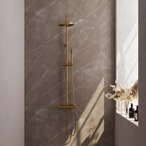 Brauer Edition Thermostatische Opbouw Regendoucheset - 20cm - Geborsteld Goud