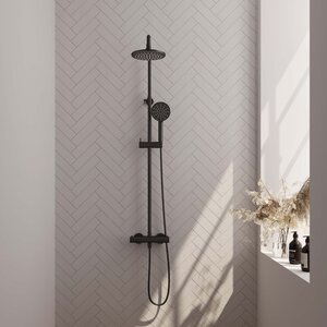 Brauer Edition Thermostatische Opbouw Regendoucheset - 20cm - Mat Zwart