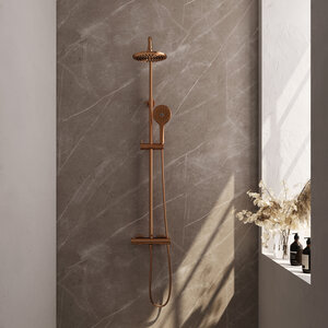 Brauer Edition Thermostatische Opbouw Regendoucheset - 20cm - Geborsteld Koper
