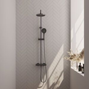 Brauer Edition Thermostatische Opbouw Regendoucheset - 20cm - Geborsteld Gunmetal
