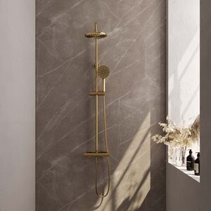 Brauer Edition Thermostatische Opbouw Regendoucheset - 20cm - Geborsteld Goud