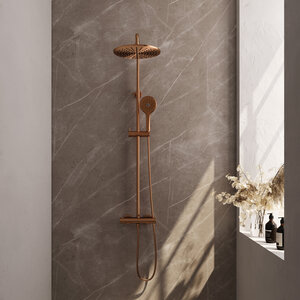 Brauer Edition Thermostatische Opbouw Regendoucheset - 30cm - Geborsteld Koper