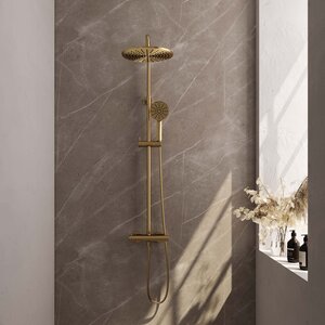 Brauer Edition Thermostatische Opbouw Regendoucheset - 30cm - Geborsteld Goud