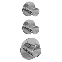 Brauer Brauer Chrome Editon Regendoucheset:  Thermostatische Inbouwkraan met Stopkranen, Gebogen Wandarm, Douchekop 20cm, Wandhouder met Wateruitlaat, Staafhanddouche & Doucheslang - Set 3 - Draaiknoppen - Chroom