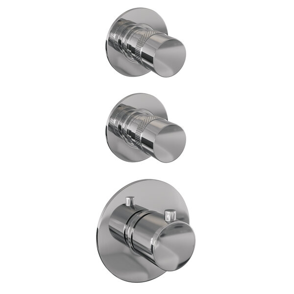 Brauer Brauer Chrome Editon Regendoucheset:  Thermostatische Inbouwkraan met Stopkranen, Gebogen Wandarm, Douchekop Ø20cm, Wandhouder met Wateruitlaat, Staafhanddouche & Doucheslang - Set 3 - Draaiknoppen - Chroom