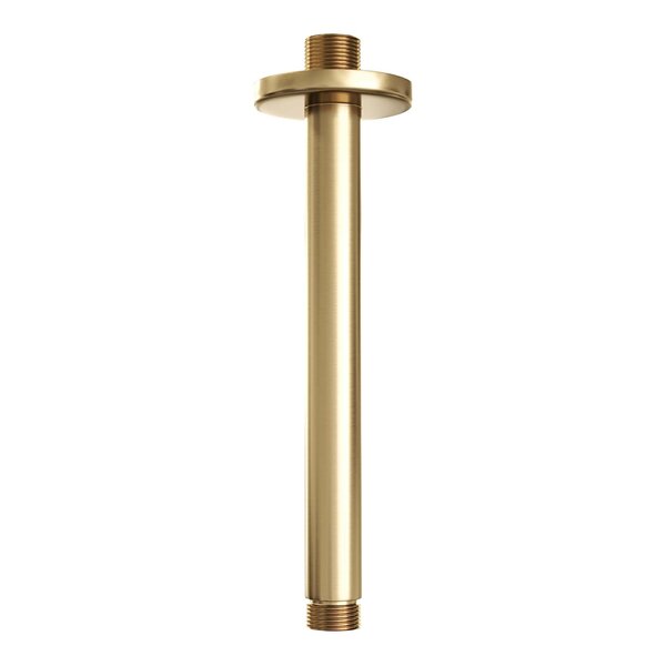 Brauer Brauer Gold Editon Regendoucheset:  Thermostatische Inbouwkraan met Stopkranen, Plafondarm, Douchekop 20cm, Wandhouder met Wateruitlaat, Staafhanddouche & Doucheslang - Set 5 - Draaiknoppen - PVD - Geborsteld Goud