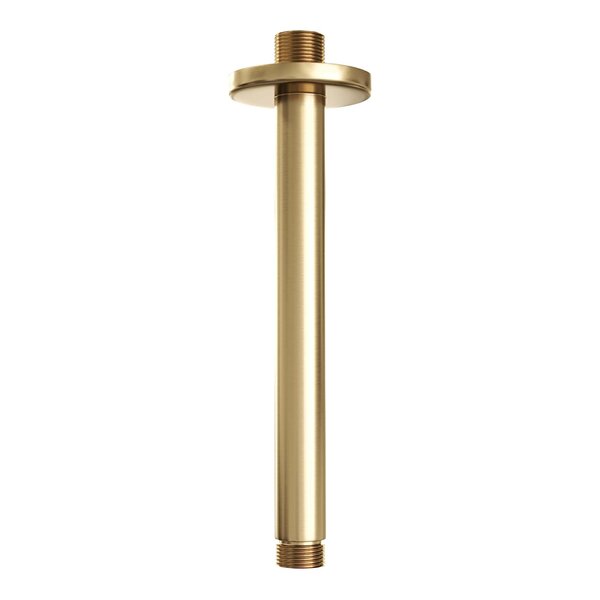 Brauer Brauer Gold Editon Regendoucheset:  Thermostatische Inbouwkraan met Stopkranen, Plafondarm, Douchekop Ø20cm, Wandhouder met Wateruitlaat, Staafhanddouche & Doucheslang - Set 5 - Draaiknoppen - PVD - Geborsteld Goud