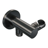 Brauer Brauer Gunmetal Editon Regendoucheset:  Thermostatische Inbouwkraan met Stopkranen, Rechte Wandarm, Douchekop Ø20cm, Wandhouder met Wateruitlaat, 3-Standen Handdouche & Doucheslang - Set 7 - Draaiknoppen - PVD - Geborsteld Gunmetal