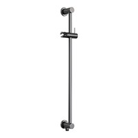 Brauer Brauer Gunmetal Editon Regendoucheset:  Thermostatische Inbouwkraan met Stopkranen, Gebogen Wandarm, Douchekop Ø30cm, Glijstang met Wateruitlaat, Staafhanddouche & Doucheslang - Set 16 - Draaiknoppen - PVD - Geborsteld Gunmetal