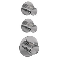 Brauer Brauer Chrome Editon Regendoucheset:  Thermostatische Inbouwkraan met Stopkranen, Rechte Wandarm, Douchekop 30cm, Glijstang met Wateruitlaat, 3-Standen Handdouche & Doucheslang - Set 20 - Draaiknoppen - Chroom