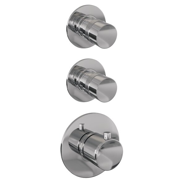 Brauer Brauer Chrome Editon Regendoucheset:  Thermostatische Inbouwkraan met Stopkranen, Rechte Wandarm, Douchekop 30cm, Glijstang met Wateruitlaat, 3-Standen Handdouche & Doucheslang - Set 20 - Draaiknoppen - Chroom