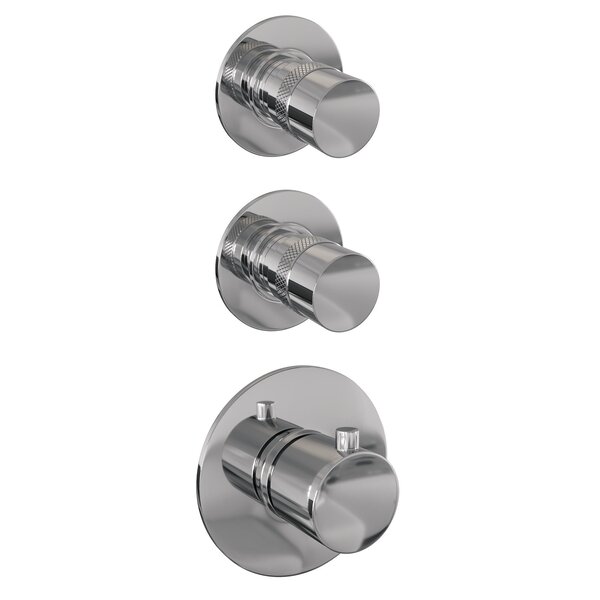 Brauer Brauer Chrome Editon Regendoucheset:  Thermostatische Inbouwkraan met Stopkranen, Rechte Wandarm, Douchekop Ø30cm, Glijstang met Wateruitlaat, 3-Standen Handdouche & Doucheslang - Set 20 - Draaiknoppen - Chroom