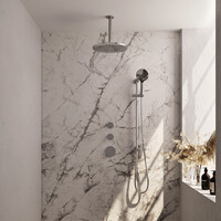 Brauer Brauer Chrome Editon Regendoucheset:  Thermostatische Inbouwkraan met Stopkranen, Plafondarm, Douchekop 30cm, Glijstang met Wateruitlaat, 3-Standen Handdouche & Doucheslang - Set 24 - Draaiknoppen - Chroom
