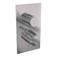 Brauer Brauer Chrome Editon Regendoucheset:  Thermostatische Inbouwkraan met 3-Weg Omstel, Gebogen Wandarm, Douchekop 30cm, Glijstang met Wateruitlaat, Staafhanddouche & Doucheslang - Set 40 - Draaiknoppen - Chroom