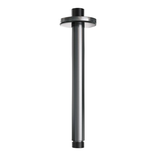 Brauer Brauer Gunmetal Editon Regendoucheset:  Thermostatische Inbouwkraan met 3-Weg Omstel, Plafondarm, Douchekop 20cm, Glijstang met Wateruitlaat, 3-Standen Handdouche & Doucheslang - Set 47 - Draaiknoppen - PVD - Geborsteld Gunmetal