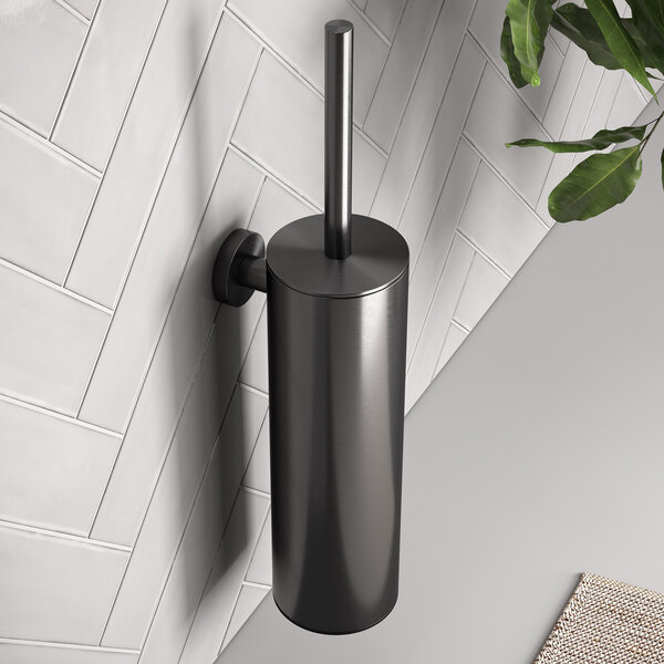 Brauer Brauer Gunmetal Edition Toiletborstel met Borstelhouder - Wand - PVD - Geborsteld Gunmetal