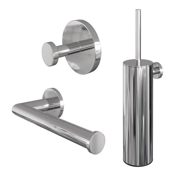 Brauer Brauer Chrome Edition Toiletborstel met Borstelhouder, Toiletrolhouder & Handdoekhaak - Chrome