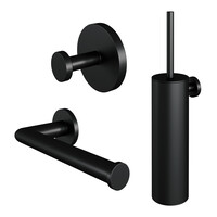 Brauer Brauer Black Edition Toiletborstel met Borstelhouder, Toiletrolhouder & Handdoekhaak - Mat Zwart