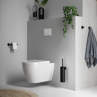 Brauer Brauer Black Edition Toiletborstel met Borstelhouder, Toiletrolhouder & Handdoekhaak - Mat Zwart